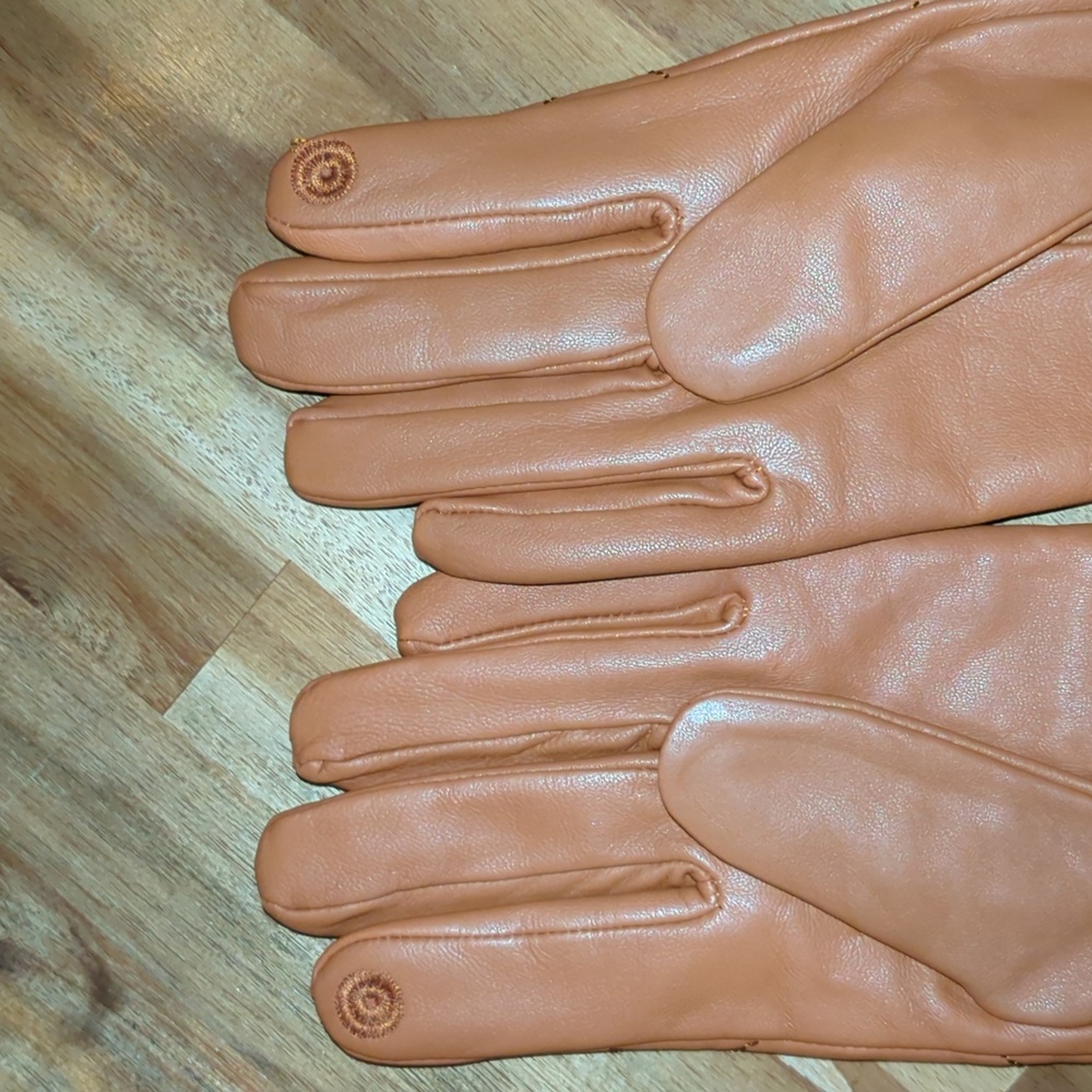 SOLD - Chico's 100% camel brown leather smart touch side zipper size medium - Picture 5 of 10